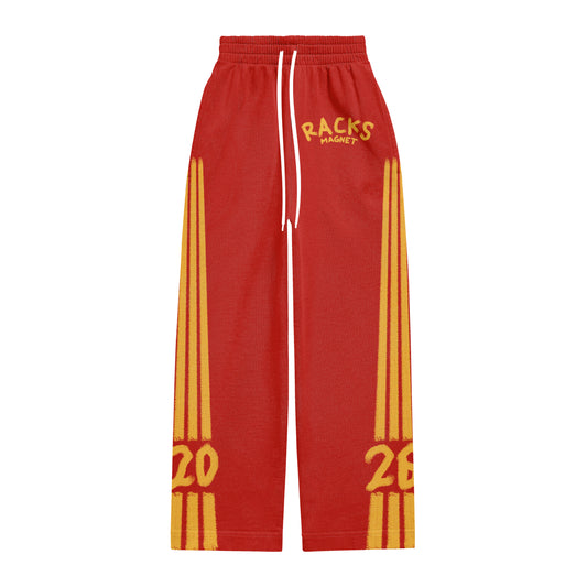 “2026” fire red jogging pants